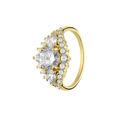 Afbeelding van Lucardi GLAM Ring, Dames, Maat: 62, Gold