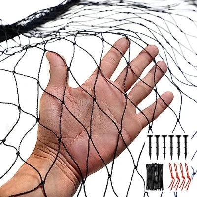 Afbeelding van RATSTONE Vogelbeschermingsnet voor vogels, vogels (7,5 m x 7,5 m), 25 mm, extra sterk geweven net, vogelnet, fruitboomnet, kattennet, bladeren
