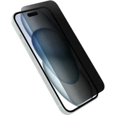 Image de OtterBox Premium Pro Protection d&#039;écran pour téléphone portable antimicrobien verre avec filtre de confidentialité clair Apple iPhone 15