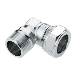 Afbeelding van BONFIX messing vernikkelde knelkoppeling haaks 12 x 3/8 knel