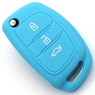 Afbeelding van Finest Folia siliconen hoes voor autosleutels met 3 knoppen, lichtblauw