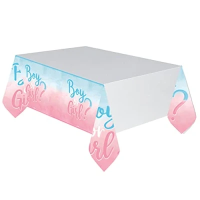 Afbeelding van Tafelkleed papier Gender Reveal Boy or Girl? 120 x 180 cm
