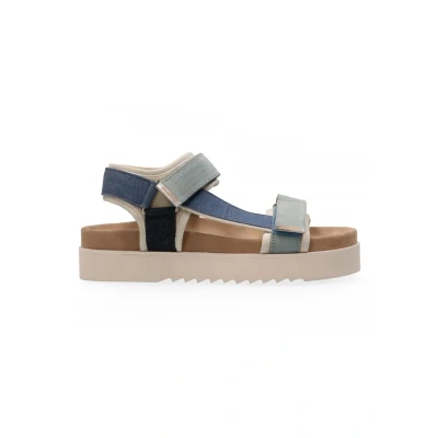Afbeelding van Maruti BEAU Sandalen met plateauzool, Dames, Maat: 37, Denim combi Leer