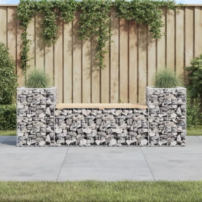 Afbeelding van Tuinbank schanskorfontwerp 183x41x60,5 cm massief grenenhout
