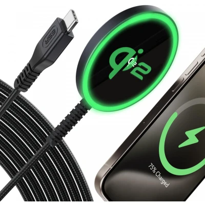 Afbeelding van ESR Qi2 Mini Wireless Charger 15W Magnetische Draadloze Oplader Compatibel met MagSafe Zwart