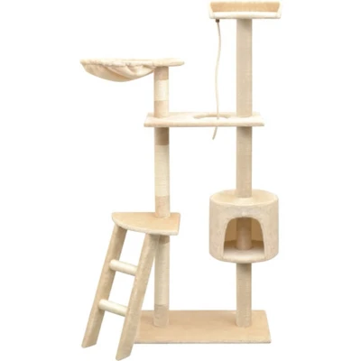 Afbeelding van vidaXL Kattenkrabpaal met sisal krabpalen 150 cm beige