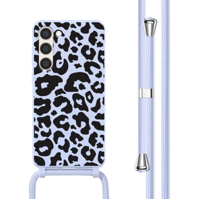 Afbeelding van imoshion hoesje Geschikt voor Samsung Galaxy S23 met koord Siliconen design Meerkleurig / Animal Lila