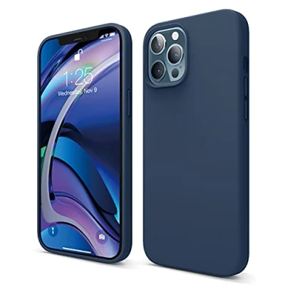 Afbeelding van elago Liquid Silicone Case Compatibel met iPhone 12 Pro Max Hoesje (6,7&quot;) Vloeibaar Siliconen Beschermhoes, Complete Bescherming: 3 laags Schokbestendig (Blauw)