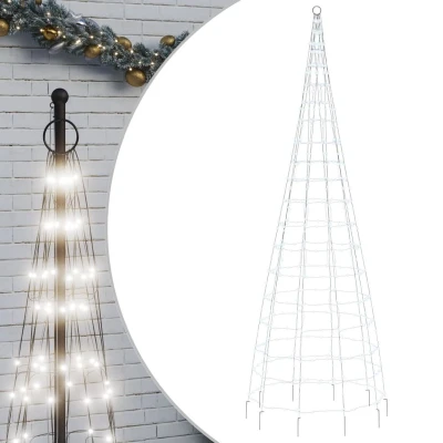 Afbeelding van Lichtkegel Aan Vlaggenmast 550 Koudwitte Led&#039;s 300 Cm