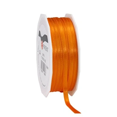 Afbeelding van C.E. Pattberg Satijnen lint in oranje voor geschenkverpakkingen, 0,6 cm breed, decoratief geschenken, elke gelegenheid