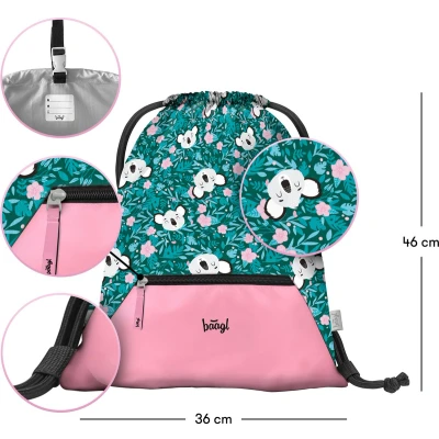 Afbeelding van Baagl Schoenentas, waterdicht, voor meisjes, sport, gym, school en kinderdagverblijf, (baby koala)