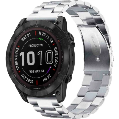 Afbeelding van imoshion bandje met Horlogeband inkorter Geschikt voor Garmin Fenix 7x, 6x Pro, 6x, 5x Stalen installatiehulp Zilver
