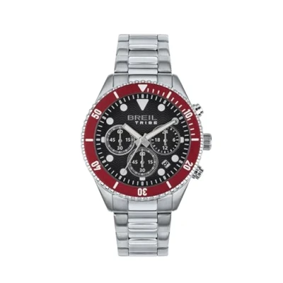 Afbeelding van Breil Overhand Chronograaf, Heren, Maat: One Size, Acciaio nero rosso