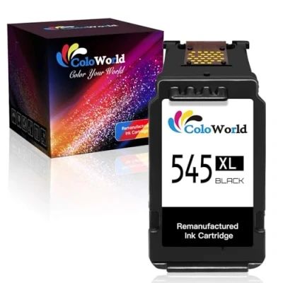 Afbeelding van ColoWorld 545 XL zwarte gereviseerde inktpatronen PG 545XL voor Canon Pixma TS3350 TS3450 TR4451 TS3150 MG2500 MX495 TR4550 TR4500 TR4551 MG2555s MG3055 0 printers