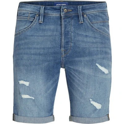 Afbeelding van Jack &amp; Jones Jjirick Jjfox Jeansshort, Heren, Maat: Small, Blue denim