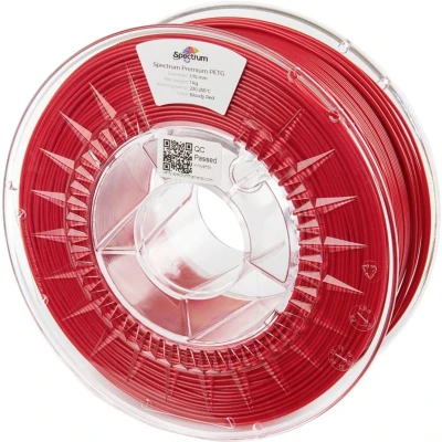 Afbeelding van Spectrum Filament / PETG BLOODY RED 1,75 mm 1 kg (PETG, 1.75 mm, 1000 g, Rood), 3D print filamenten, Rood