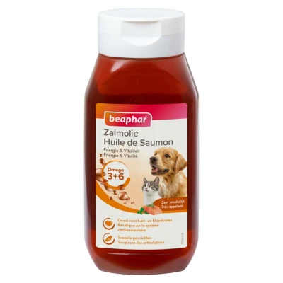 Afbeelding van Beaphar Zalmolie Voedingssupplement Huid Vacht Zalm 430 ml