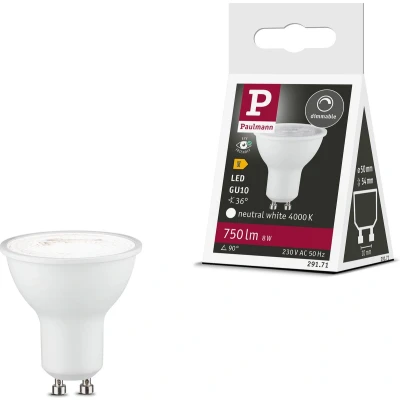 Afbeelding van Paulmann 29171 LED lamp Energielabel E (A G) GU10 Reflector 8 W Neutraalwit (Ø x h) 50 mm 54 1 stuk(s)