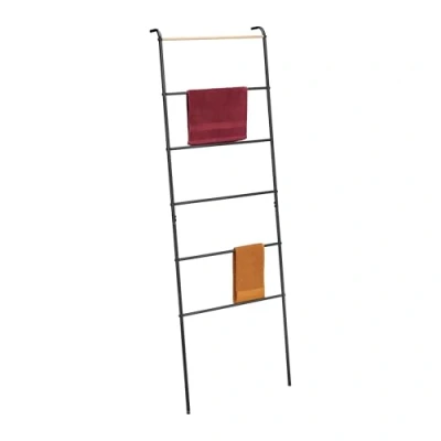 Afbeelding van handdoekladder badkamer 160,5x55,5 cm metaal zwart