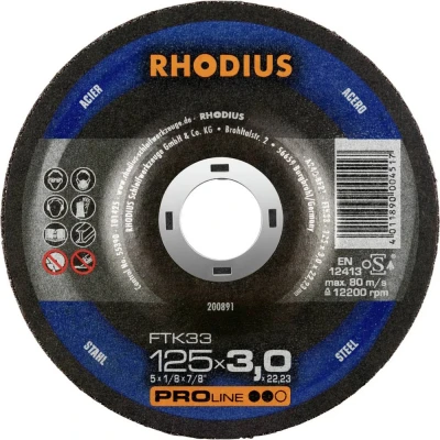 Afbeelding van RHOD slijpschijf FTK33, doorslijpen, diam schijf 125mm, dikte 3mm