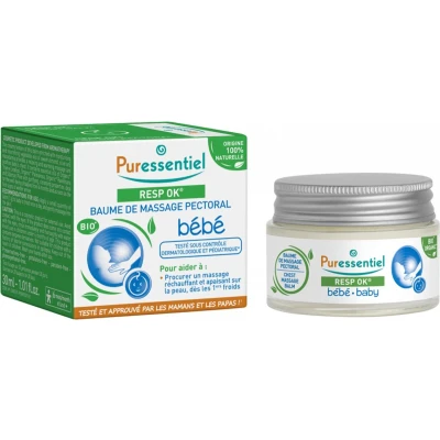 Afbeelding van Puressentiel Resp OK Baby Borst Massagebalsem 30 ml
