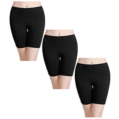 Afbeelding van Wirarpa Fietsonderbroek voor dames, hoge taille, katoen, maat S tot 5XL, zwart.