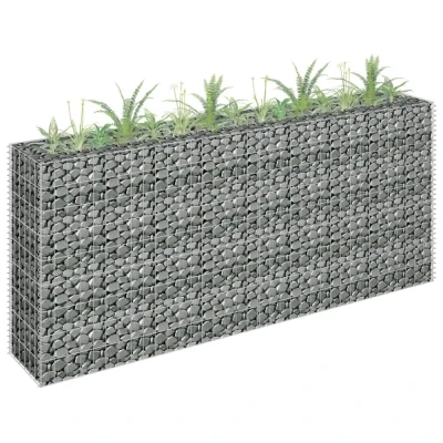 Afbeelding van Gabion plantenbak verhoogd 180x30x90 cm gegalvaniseerd staal