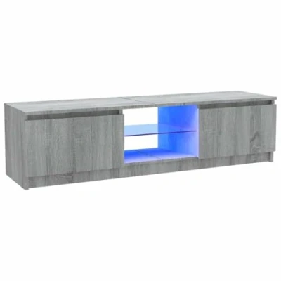 Image de vidaXL Meuble TV avec lumières LED sonoma gris 120x30x35,5 cm815709
