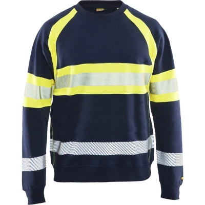 Afbeelding van Blaklader Sweater High Vis 3359 1158 Marine/High Geel 5XL