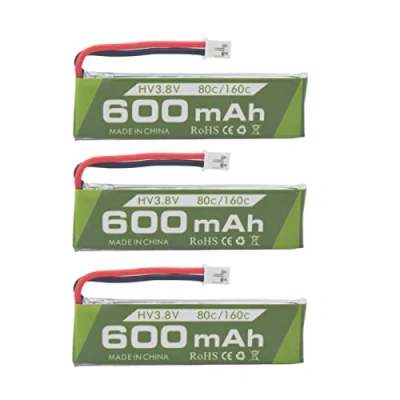 Afbeelding van 3 stuks 1S 3,8 V 80 C 600 mAh lithiumbatterij &amp; JST stekkeraansluiting PH 2.0 voor cinewoop tinyhawk Micro FPV Racing Drone RC batterij vliegtuigen