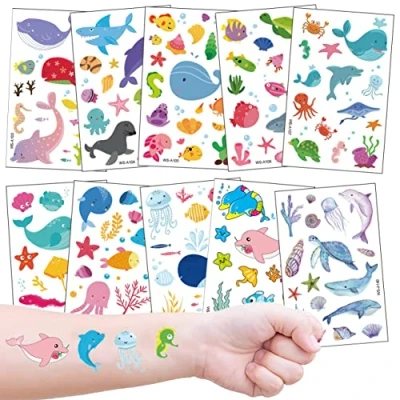 Afbeelding van Tijdelijke Oceaan Tattoos voor Kinderen, 10 Vellen