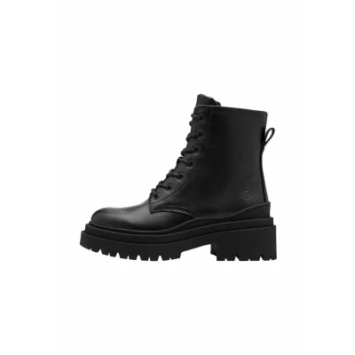Afbeelding van Tamaris Enkellaarsjes met plateauzool, Dames, Maat: 39, Black matt Schoenen