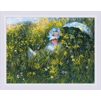 Afbeelding van Borduurpakket In the Meadow after C. Monet Riolis 1850