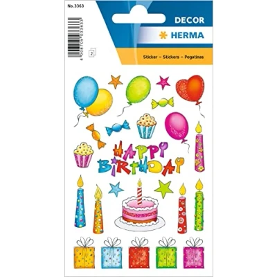 Afbeelding van Haza Original Stickers Happy Birthday 50 Stuks Multicolor