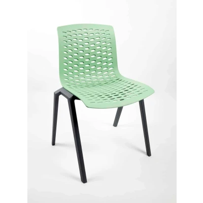 Afbeelding van Kantinestoel Flex Frame Antraciet Zitting Groen