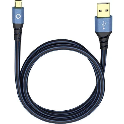 Afbeelding van Oehlbach USB Plus Micro 2.0 [1x A stekker 1x B stekker] 5.00 m Blauw Vergulde steekcontacten