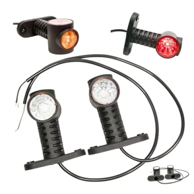 Afbeelding van Web Truck 2 x led rubberen zijmarkeringslicht, 12 V, 24 met E goedkeuring, parkeerlicht, auto, vrachtwagen, caravan, autolicht, wit, rood, oranje