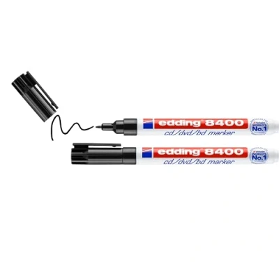 Afbeelding van Cd marker edding 8400 rond 0.5 1.0mm zwart blister à 2 stuks