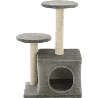 Afbeelding van vidaXL Kattenkrabpaal met sisal krabpalen 60 cm pootafdrukken grijs