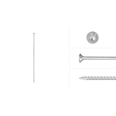 Afbeelding van Wovar Spaanplaatschroeven Verzinkt 6 x 280 mm Torx 25 met snijpunt Doos 100 Stuks