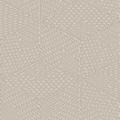 Afbeelding van Dutch Wallcoverings Exclusive Threads Cube Stitch Taupe TP422954