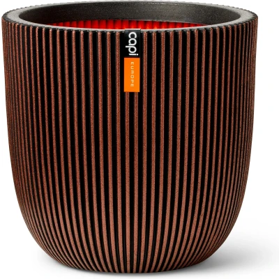Afbeelding van Capi Europe Bloempot bol Groove NL 43x41 Koper