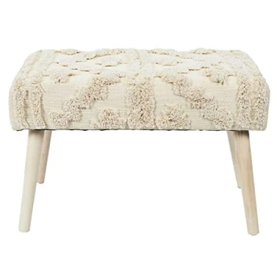 Afbeelding van Home Deco Factory Bijzet krukje Berber Mirage naturel hout 60 x 40 32 cm Marokkaanse stijl