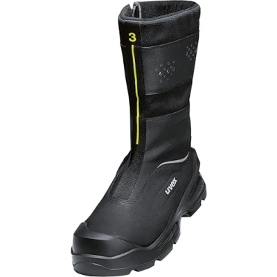 Afbeelding van Uvex Set van 3 winterlaarzen met ritssluiting, S3L FO CI SC SR veiligheidsschoenen, veiligheidslaarzen, waterdicht, breedte 11, zwart.