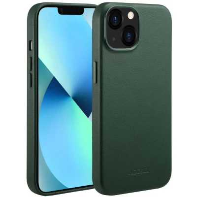Afbeelding van Accezz Hoesje geschikt voor iPhone 13 MagSafe Leather Backcover Cedar Green