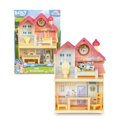 Afbeelding van BLUEY Mini Heeler Home Playset, speelhuis voor honden, handvat om te spelen en overal mee naartoe nemen, beweegbaar figuur, speelgoed uit de kinderserie, beroemd (BLY67000)