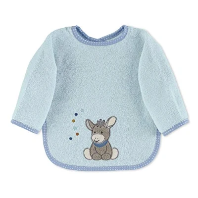 Afbeelding van Sterntaler slabbetje met babyjongens mouw Emmi, blauw, 73 x 50 cm