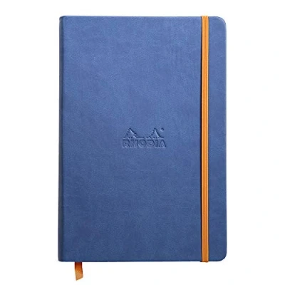 Afbeelding van Rhodia Rhodiarama Book 118748C (DIN A5, 14,8 x 21 cm notitieboek met elastiek, gelinieerd, 96 vellen) 1 stuk, saffierblauw