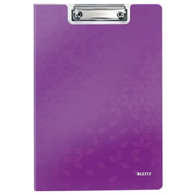 Image de Leitz klemmbrett mappe wow, din a4, polyfoam, violett oberflchenstruktur mit 3d prgung, innen hellgrau, metall klemmmechan