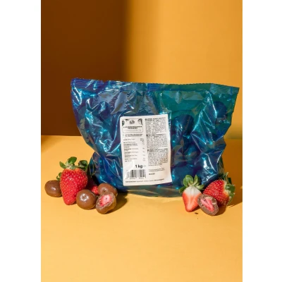 Afbeelding van KoRo Gevriesdroogde aardbeien met melkchocolade 1 kg